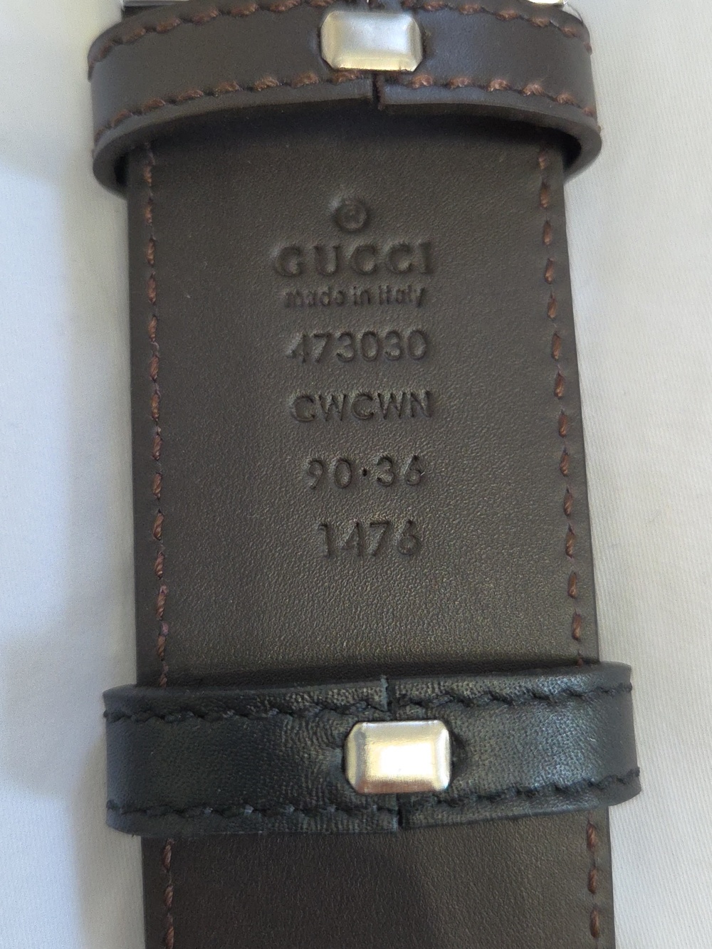 Gucci Reversible Black Brown Leather Belt with Silver Double G Buckle 30/32 - Picture 6 of 15